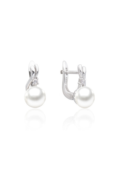 MANAVA Cercei argint cu perle naturale si zirconia - Tendre
