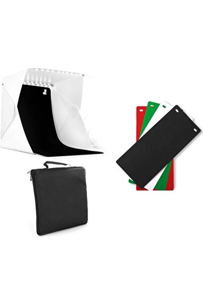 Massa Cort fără ținte 2x LED / Studio foto / 40cm + 4x Lămpi