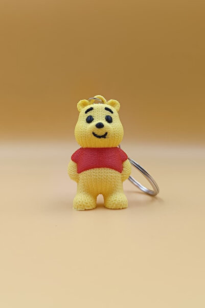 Rodopiva Breloc cu ursuleț galben drăguț (Winnie) cu model tricotat (plastic)...