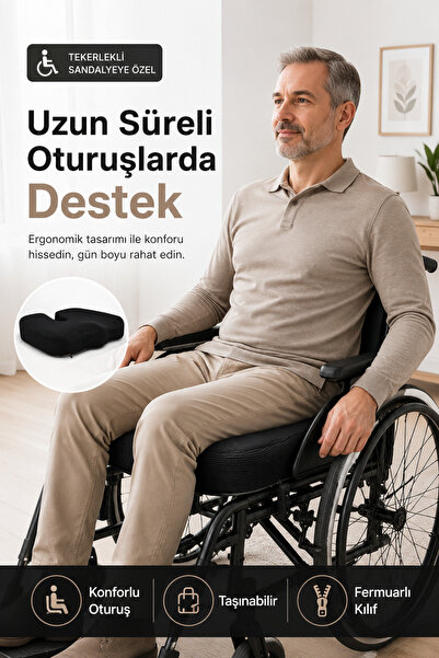 EpiRelax Uzun Süre Oturanlar İçin Visco Oturma Minderi Tekerlekli Sandalye Pedi