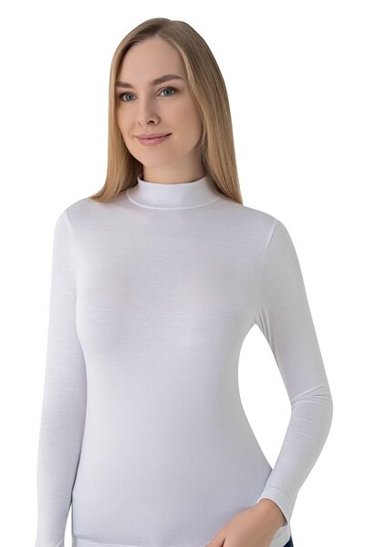 5.MEVSİM Senfoni Organic Bamboo Half Turtleneck Long Sleeve Women's Body Athlete