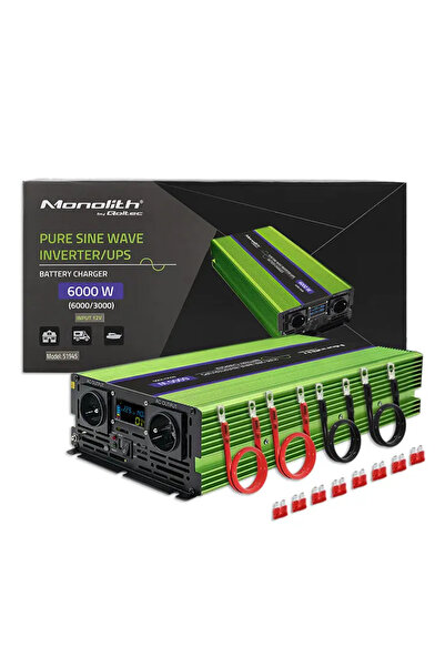 Qoltec Przetwornica napiƒôcia Monolith | ≈Çadowanie baterii | UPS | 3000W | 6...