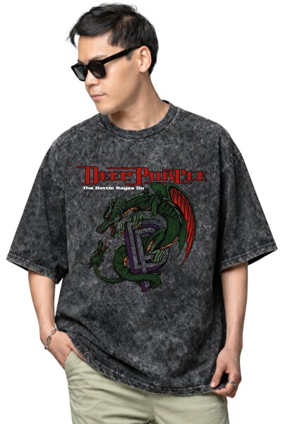 SEVBANO Deep Purple Rock Metal Music Band Printed Unisex Oversize Vintage Was...