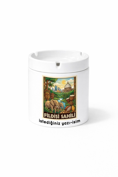 Kirbi Reklam Ivory Coast - Ivory Coast City Double-Sided Printed Ashtray Asht...