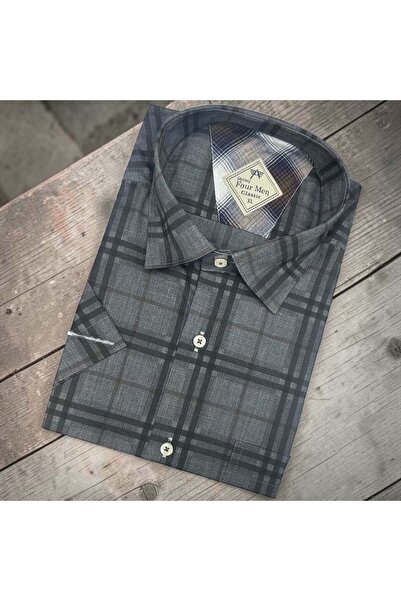 EREN STYLE Linen Classic 100% Cotton Short Sleeve Anti-Sweat Shirt