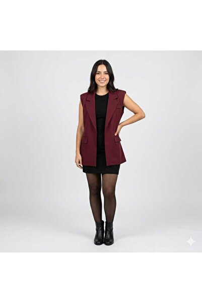 Moda Liva Butik Oversize blazer yelek bordo