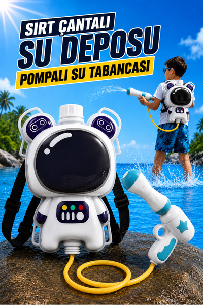 a v d a Astronot Sırt Çantalı Pompalı Su Tabancası 2000mL Su Kapasitesi