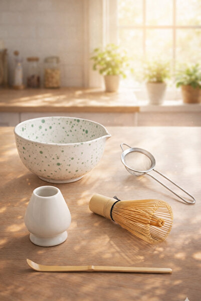MATCHİVA 5 Parça Matcha Seti (Matcha Kase, Bambu Whisk Çırpıcı, Bambu Scoop K...