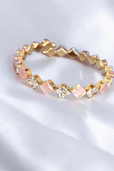 Lynare Vip Series A+ Quality Zircon Stone Square Waterway Steel Bracelet Hand...