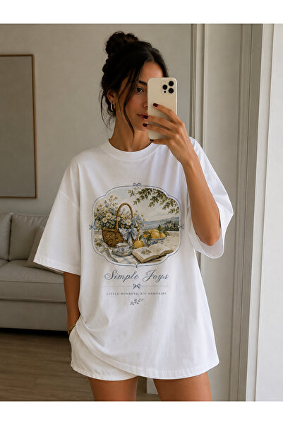 MiniHouse Tricou supradimensionat Vintage Simple Joys