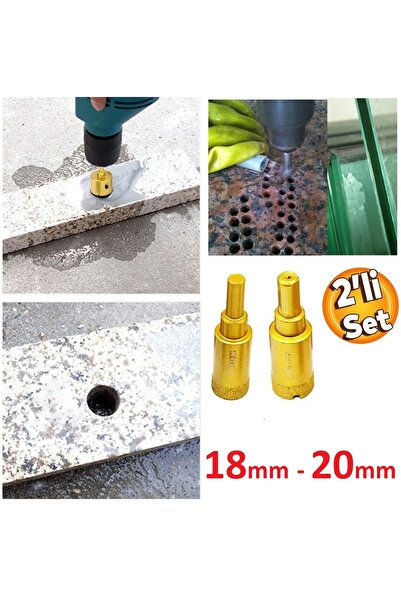 Depolife Mermer Seramik Cam Granit Delme 18mm - 20mm Panç Seti Elmas Kaplama ...