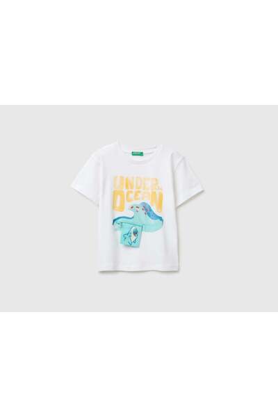United Colors of Benetton Baby Boy "Under the Ocean" Printed 100% Cotton T-Sh...