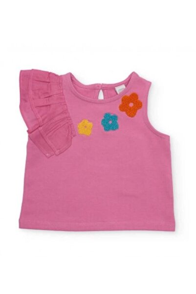 Tuc Tuc Girl's Ruffle Detailed T-Shirt 2-8 Years Fuchsia
