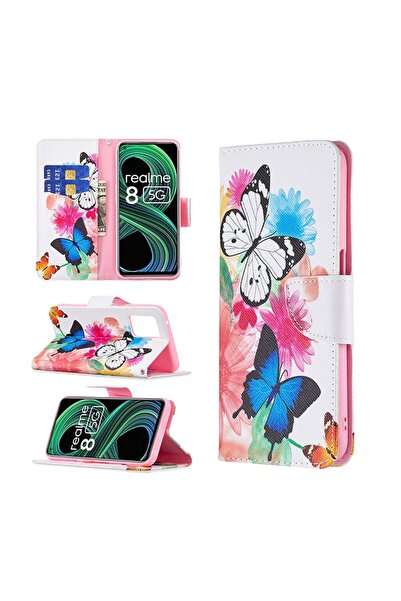 sscase Colored Drawing Θήκη Πορτοφόλι Butterflies (Realme 8 5G)