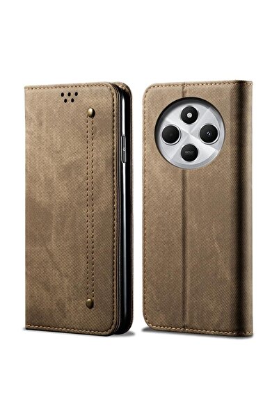 sscase Denim Texture Θήκη Βιβλίο Khaki (Xiaomi Redmi 14C 4G/Poco C75 4G)