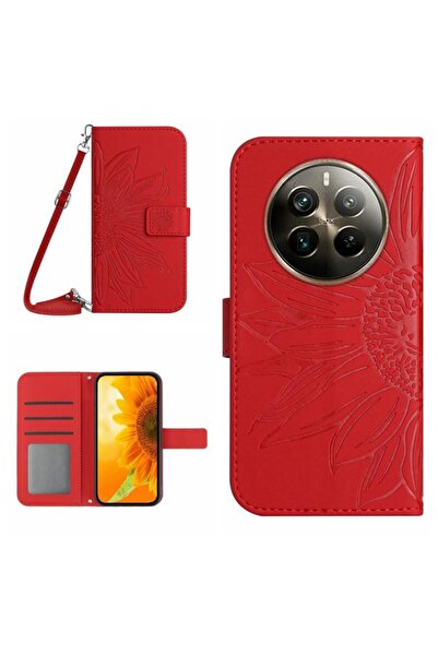 sscase Sun Flower Θήκη Πορτοφόλι με Λουράκι Red (Realme 12 Pro 5G / 12 Pro Pl...