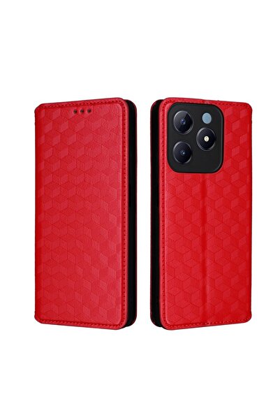 sscase Imprinted Rhombus Θήκη Βιβλίο Red (Realme C61 4G)