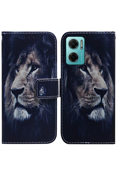 sscase Coloured Drawing Θήκη Πορτοφόλι Lion (Xiaomi Redmi 10 5G)