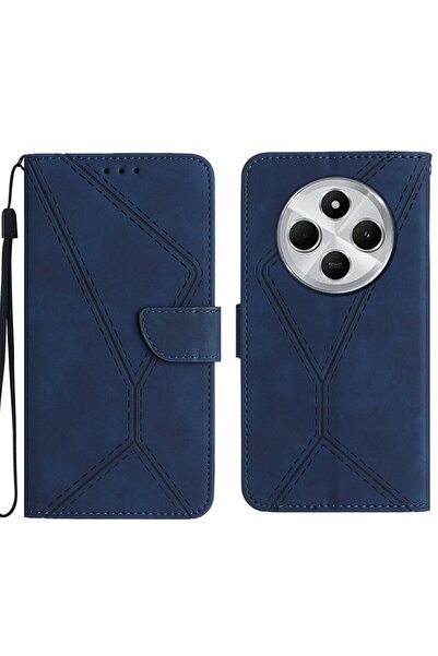 sscase Stitching Embossed Θήκη Πορτοφόλι Blue (Xiaomi Redmi 14C 4G/Poco C75 4G)