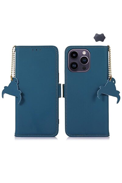 sscase Side-Magnetic Δερμάτινη Θήκη Πορτοφόλι Blue (Apple iPhone 16 Pro)