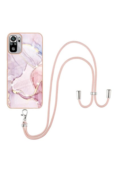 sscase Electroplating Marble Σκληρή Θήκη με Λουράκι Rose Gold (Xiaomi Redmi N...