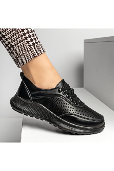 Modlet.ro Women's black casual shoes with elastic laces MOD14332