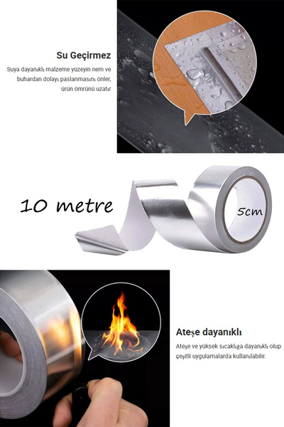 Sekiz8 Alüminyum Bant Ocak, Lavabo, Evye Kenarları, Aspiratör Borusu, Soba Bo...
