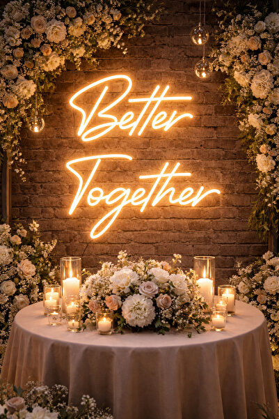 Prime Neon Better Together Neon Tabela 50x50 cm Gün Işığı Renk Organizasyon Neon