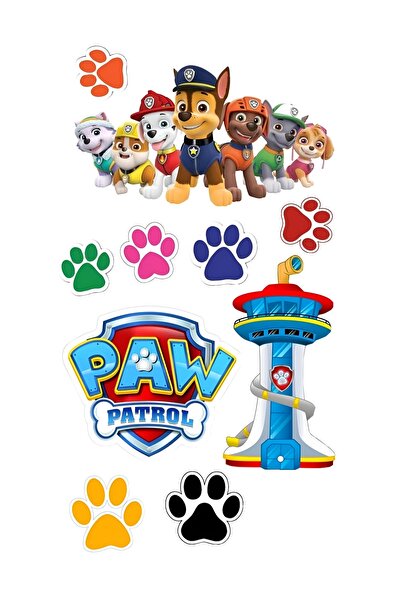 telaşe memuru PAW PATROL Yenilebilir Pasta Süsü - PAW PATROL Pasta Resmi Yeni...