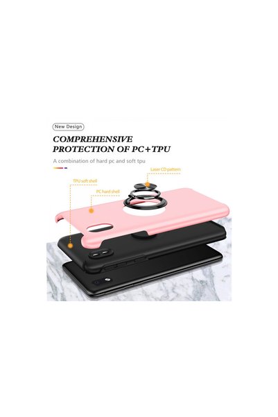 Generic Brand Samsung Galaxy A01 Core Compatible Case Elite Ring Cover - Pink