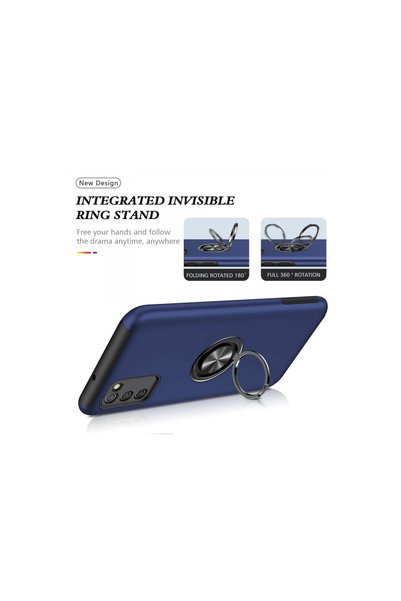 Generic Brand Samsung Galaxy A02S Compatible Case Elite Ring Cover - Navy Blue