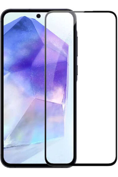 POWERTECH 5D Πλήρης Κόλλα Σκληρυμένο Γυαλί Μαύρο (Samsung A55 5G)