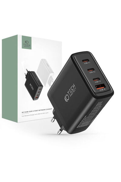Tech-Protect Φορτιστής χωρίς καλώδιο GaN με θύρα USB-A και 3 θύρες USB-C, Παρ...