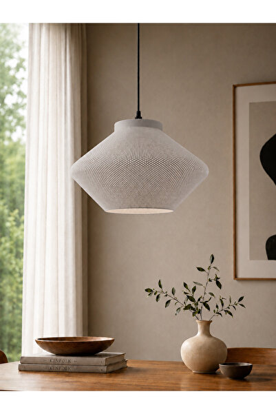 Limon 3D Desing Gri Tekli Sarkıt Avize Mesh Dokulu Rattan Görünüm Pinterest M...