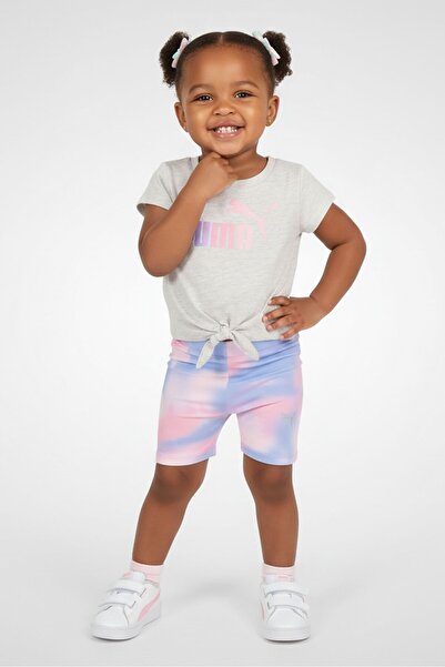 Puma Toddlers Girl 2Pcs Short Sleeve Top And Leggings Outdoor Set, Multicolor