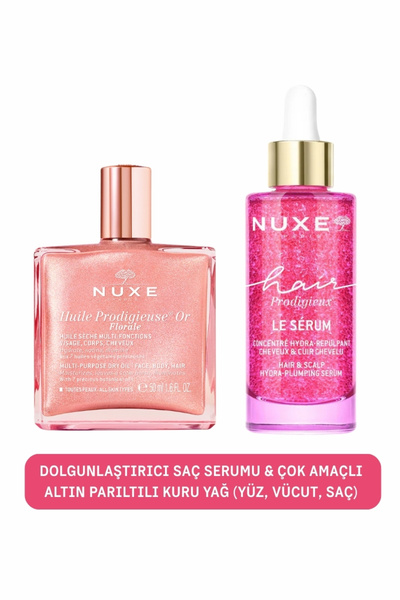 Nuxe Dolgunlaştırıcı Saç Serumu & Çok Amaçlı Altın Parıltılı Kuru Yağ ( Yüz, ...