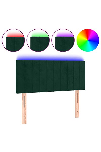 vidaxl LED headboard, dark green, 80x5x78/88 cm, Velvet