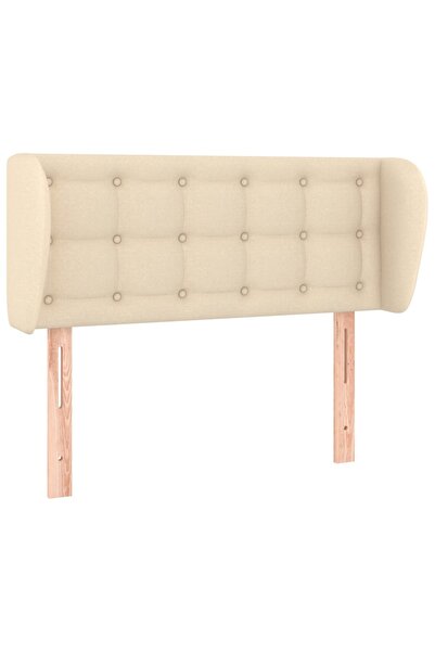 vidaxl Headboard with wings cream 93x23x78/88 cm textile