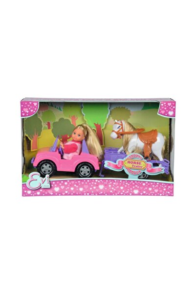 Steffi Love Set papusi - Evi Masinuta cu remorca pentru cai / Horse Trailer -...