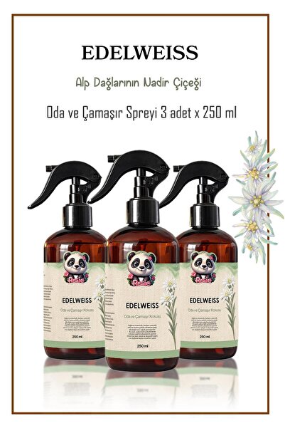 Rosie 3 adet Edelweiss Oda ve Çamaşır Spreyi 250 ml