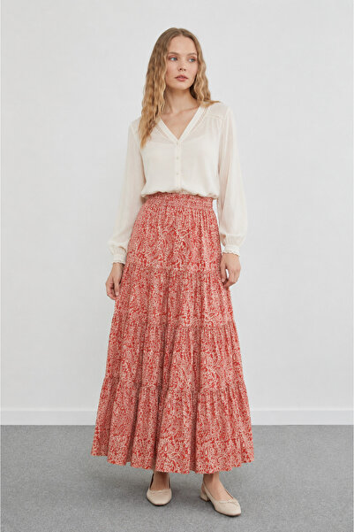 ModaPlaza Women's 3-Layer Ruffled Satin Skirt