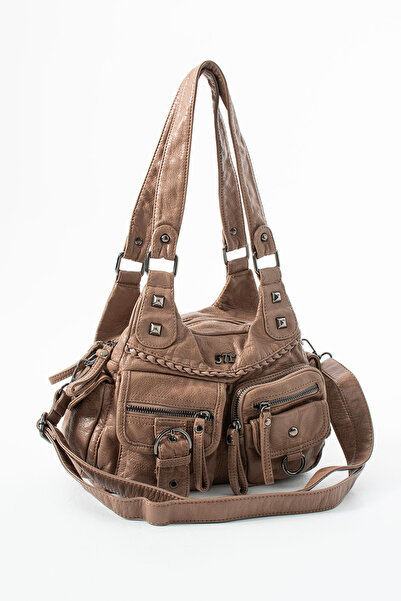 yuzuco Washed Leather Handbag Mink Model: 12O