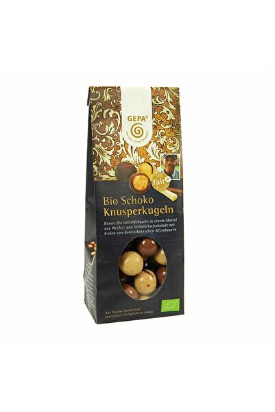 Gepa Organic crunchy balls glazed with 3 types of chocolate, 100g