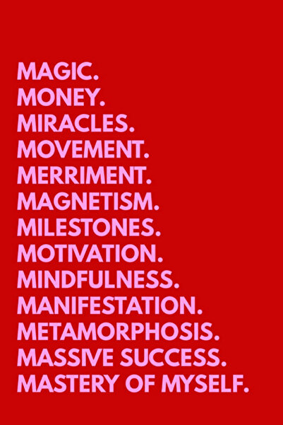 Taranist Poster - Magic Money Miracles - Wealth Manifest Quote Kalın Kuşe Kağıt