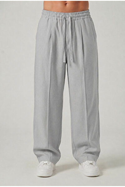 RELAXL Comfortable Fit 100% Cotton Wide Leg Men's Lace-Up Oversize Trousers L...