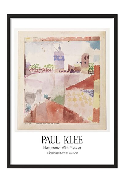 Postifull Paul Klee - Hammamet with Mosque, Black Framed Art Print, Art Serie...