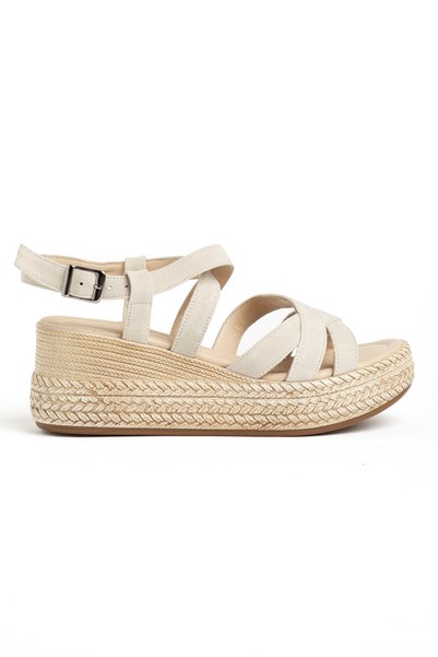 Elile Shoes Genuine Leather Soft Sole Wedge Heel Sandals, Available in Sizes 34-35 and up to Size 41