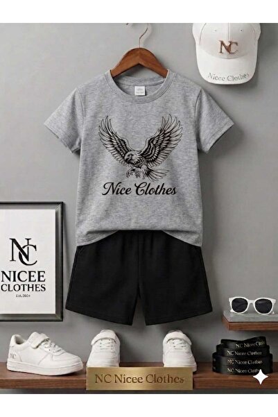 NC Nicee Clothes Tricou și pantaloni scurți de vară pentru copii, unisex (imp...