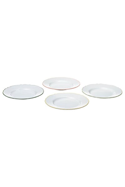 IKEA UPPLAGA Side plate, white/mixed colours, 22 cm