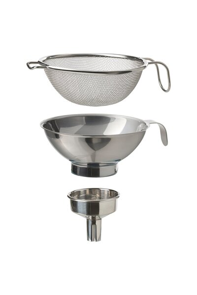 IKEA KORKEN Strainer/funnel set of 3, stainless steel